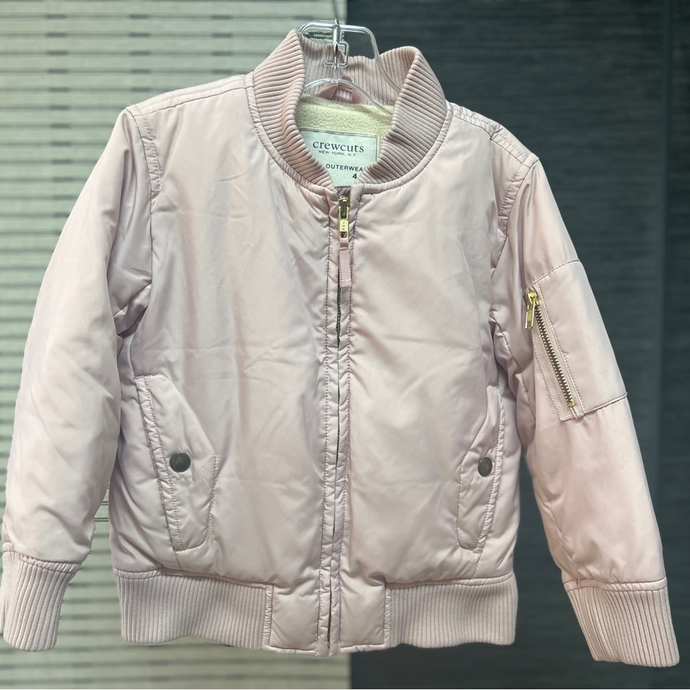 Crewcuts Girls Pink Bomber Jacket Size 4-5